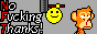no fucking thanks (smiley face hitting a monkey nft with a hammer)